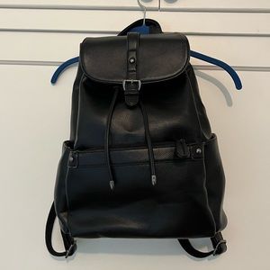 Black Faux Leather Backpack